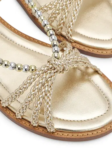 Schutz Women's Adele 25MM Leather Sandals - Platinum | Thumbnail 5