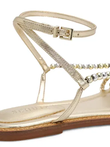 Schutz Women's Adele 25MM Leather Sandals - Platinum | Thumbnail 6