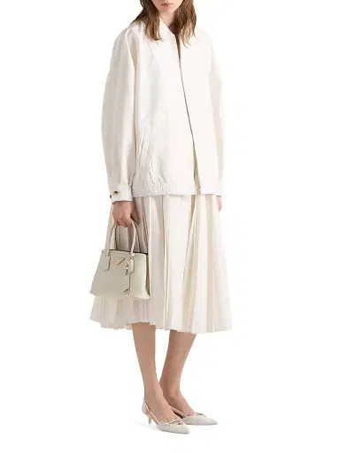 Prada Women's Silk Faille Blouson Jacket - White - Size 6 | Thumbnail 2 Prada Women's Silk Faille Blouson Jacket - White - Size 6 | Thumbnail 2
