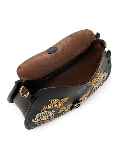 Etro Women's Medium Pony Studded Leather Shoulder Bag - Black | Thumbnail 4