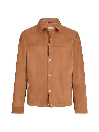 Brunello Cucinelli Men's Suede Outerwear Jacket - Cognac - Size XXXL | Thumbnail 1