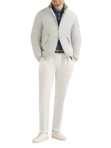 Brunello Cucinelli Men's Garment Dyed Italian Fit Trousers - Snow - Size 50 | Thumbnail 6