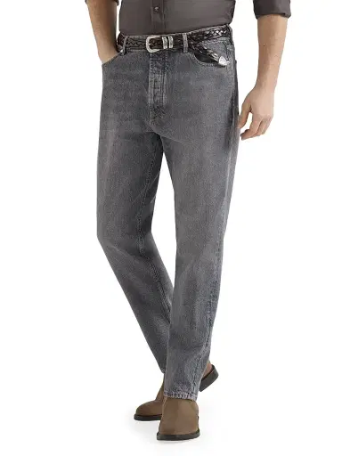 Brunello Cucinelli Men's Denim Iconic Fit Five Pocket Jeans - Medium Grey - Size 48 | Thumbnail 2 Brunello Cucinelli Men's Denim Iconic Fit Five Pocket Jeans - Medium Grey - Size 48 | Thumbnail 2