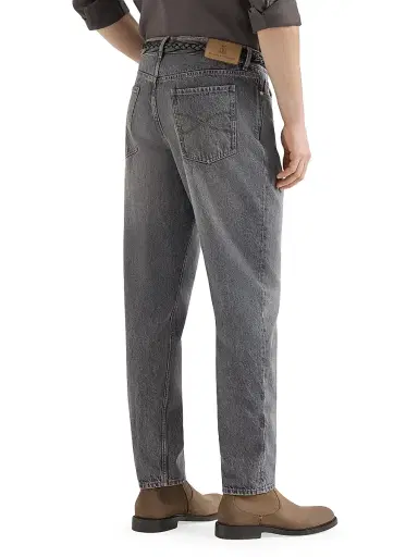 Brunello Cucinelli Men's Denim Iconic Fit Five Pocket Jeans - Medium Grey - Size 48 | Thumbnail 4 Brunello Cucinelli Men's Denim Iconic Fit Five Pocket Jeans - Medium Grey - Size 48 | Thumbnail 4