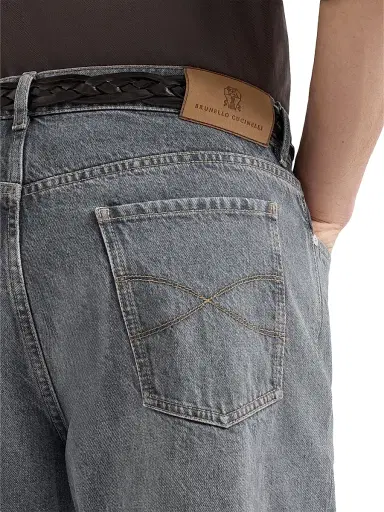Brunello Cucinelli Men's Denim Iconic Fit Five Pocket Jeans - Medium Grey - Size 48 | Thumbnail 5 Brunello Cucinelli Men's Denim Iconic Fit Five Pocket Jeans - Medium Grey - Size 48 | Thumbnail 5