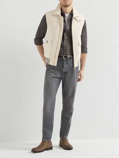Brunello Cucinelli Men's Denim Iconic Fit Five Pocket Jeans - Medium Grey - Size 48 | Thumbnail 6 Brunello Cucinelli Men's Denim Iconic Fit Five Pocket Jeans - Medium Grey - Size 48 | Thumbnail 6