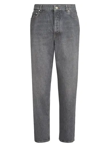 Brunello Cucinelli Men's Denim Iconic Fit Five Pocket Jeans - Medium Grey - Size 48 | Thumbnail 1 Brunello Cucinelli Men's Denim Iconic Fit Five Pocket Jeans - Medium Grey - Size 48 | Thumbnail 1