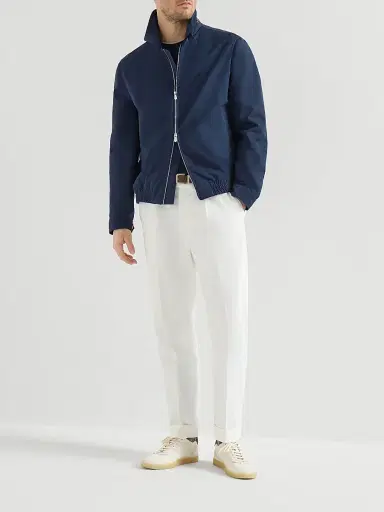 Brunello Cucinelli Men's Garment Dyed Trousers in Twisted Cotton Gabardine | Thumbnail 6 Brunello Cucinelli Men's Garment Dyed Trousers in Twisted Cotton Gabardine | Thumbnail 6