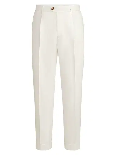 Brunello Cucinelli Men's Garment Dyed Trousers in Twisted Cotton Gabardine | Thumbnail 1 Brunello Cucinelli Men's Garment Dyed Trousers in Twisted Cotton Gabardine | Thumbnail 1