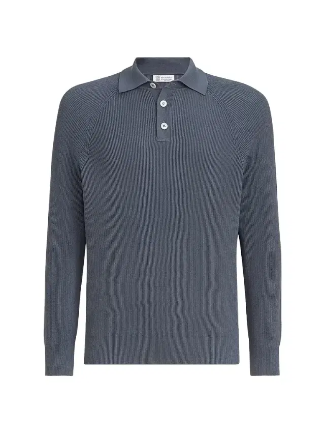 Men's Cotton English Rib Knit Polo Shirt - Lignite
