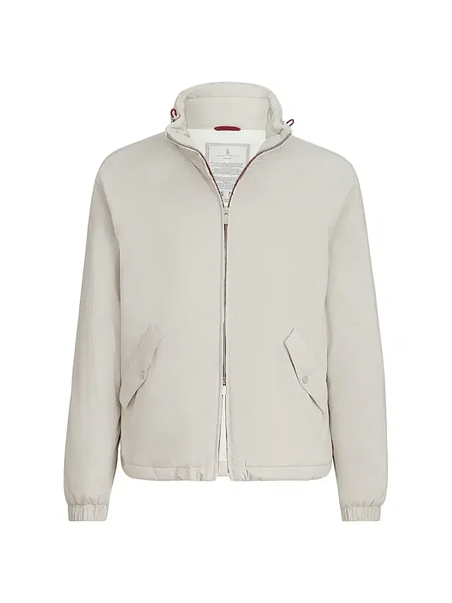 Brunello Cucinelli Men's Lightweight Nylon Outerwear Jacket with Packable Hood - Panama