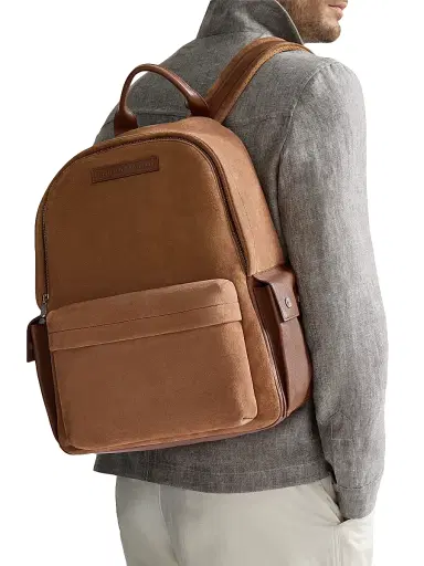 Brunello Cucinelli Women's Suede and Buffalo Leather Travel Backpack | Thumbnail 2 Brunello Cucinelli Women's Suede and Buffalo Leather Travel Backpack | Thumbnail 2