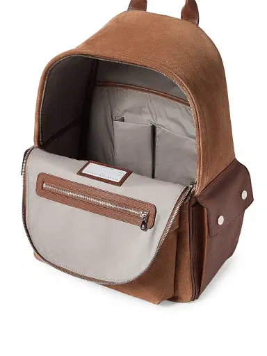 Brunello Cucinelli Women's Suede and Buffalo Leather Travel Backpack | Thumbnail 4 Brunello Cucinelli Women's Suede and Buffalo Leather Travel Backpack | Thumbnail 4