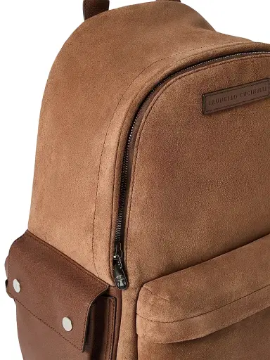 Brunello Cucinelli Women's Suede and Buffalo Leather Travel Backpack | Thumbnail 5 Brunello Cucinelli Women's Suede and Buffalo Leather Travel Backpack | Thumbnail 5