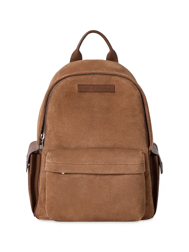 Brunello Cucinelli Women's Suede and Buffalo Leather Travel Backpack - Tobacco