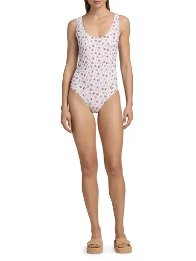 Dolce & Gabbana Women's Rose-Print One-Piece Swimsuit - Pink - Size XL | Thumbnail 2 Dolce & Gabbana Women's Rose-Print One-Piece Swimsuit - Pink - Size XL | Thumbnail 2