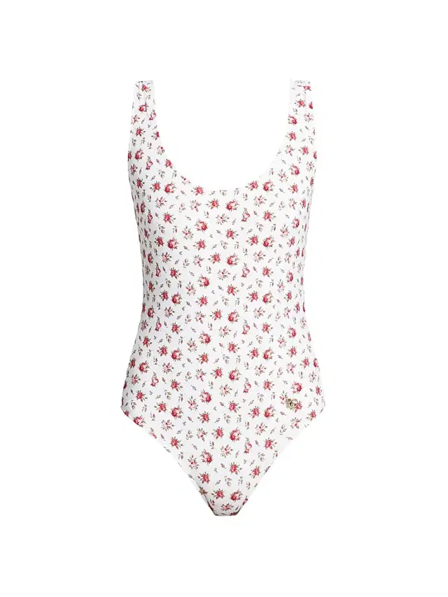 Dolce & Gabbana Women's Rose-Print One-Piece Swimsuit - Pink