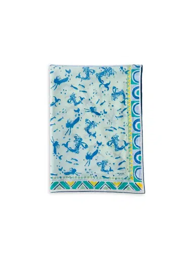 Prada Women's Printed Cotton Pareo - Blue | Thumbnail 1