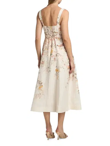 Zimmermann Women's Kindred Spirit Luna Linen Picnic Midi-Dress - Cream Songbird | Thumbnail 5 Zimmermann Women's Kindred Spirit Luna Linen Picnic Midi-Dress - Cream Songbird | Thumbnail 5