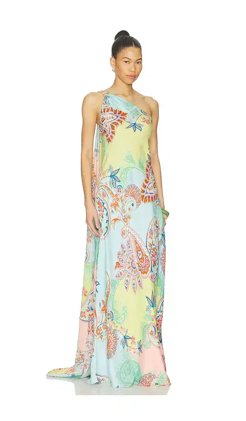 Hemant & Nandita One Shoulder Sash Dress