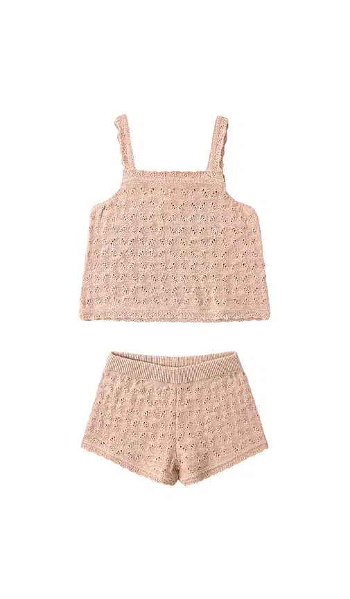 QUINCY MAE Pointelle Knit Tank & Short Set
