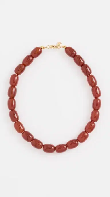 MAYAMAR Agate Beaded Necklace Wine One Size | Thumbnail 2