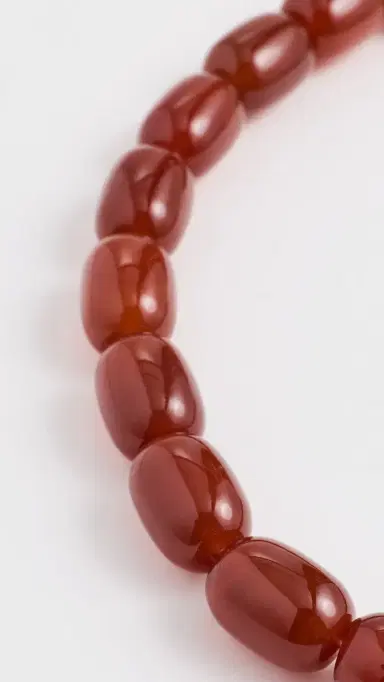 MAYAMAR Agate Beaded Necklace Wine One Size | Thumbnail 4
