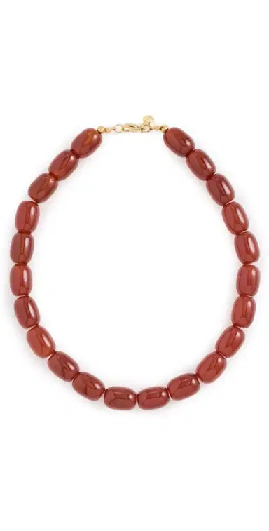 MAYAMAR Agate Beaded Necklace Wine One Size | Thumbnail 1