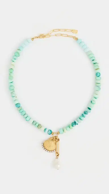 Elizabeth Cole Shellica Necklace Turquoise One Size | Thumbnail 2