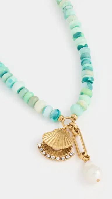 Elizabeth Cole Shellica Necklace Turquoise One Size | Thumbnail 4