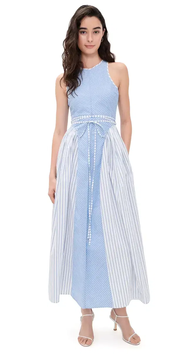 Cinq à Sept Emin Dress Cornflower/White