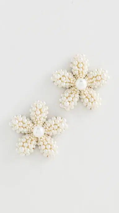 Deepa Gurnani Venetia Earrings Ivory | Thumbnail 2 Deepa Gurnani Venetia Earrings Ivory | Thumbnail 2