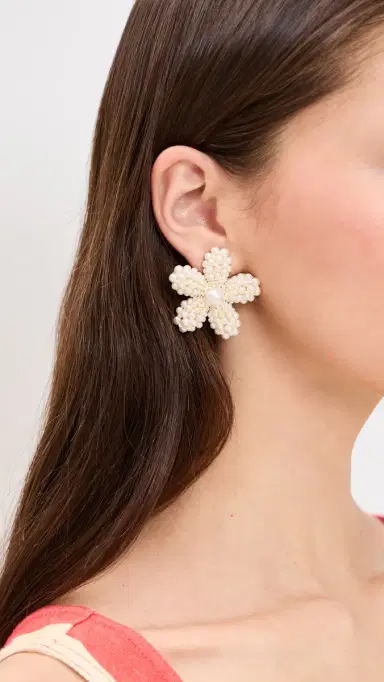 Deepa Gurnani Venetia Earrings Ivory | Thumbnail 3 Deepa Gurnani Venetia Earrings Ivory | Thumbnail 3