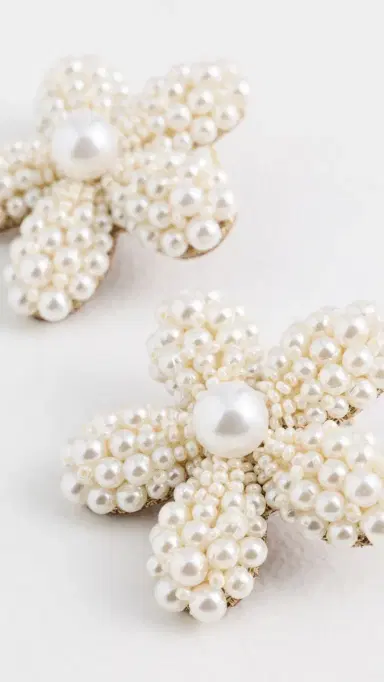 Deepa Gurnani Venetia Earrings Ivory | Thumbnail 4 Deepa Gurnani Venetia Earrings Ivory | Thumbnail 4