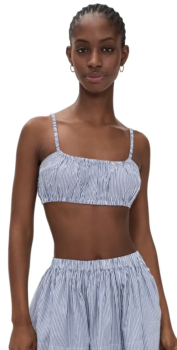 Bea hirred Bra Top Navy tripe