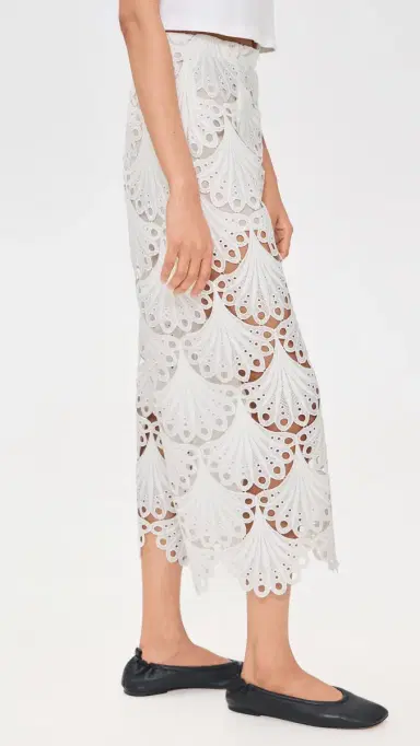 MEIMEIJ Scalloped Eyelet Lace Pants Latte 40 | Thumbnail 4