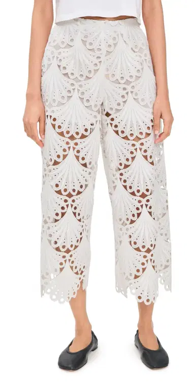 MEIMEIJ Scalloped Eyelet Lace Pants Latte 40 | Thumbnail 1