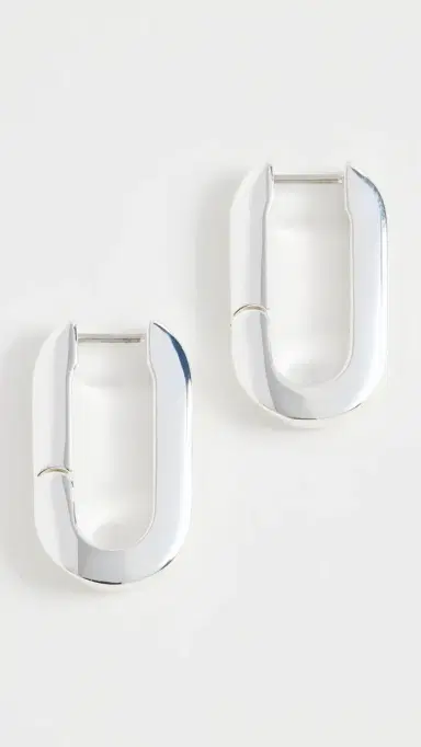 Jenny Bird U-Link Hoop Earrings Platinum One Size | Thumbnail 2