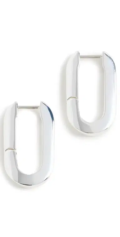 Jenny Bird U-Link Hoop Earrings Platinum One Size | Thumbnail 1