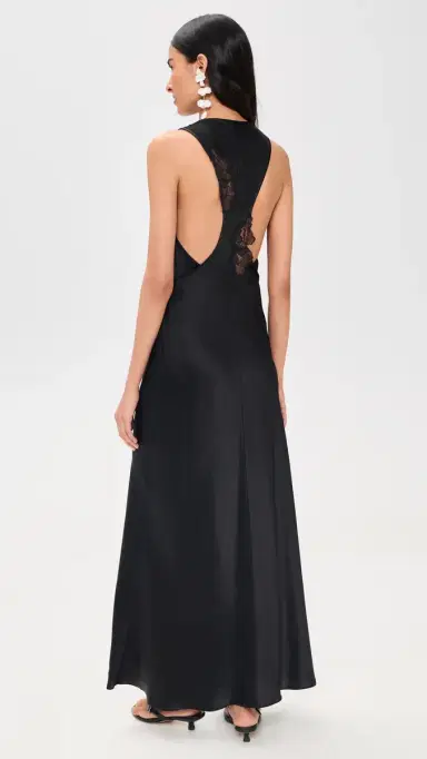 SIR. Montparnasse Silk Gown Black | Thumbnail 4