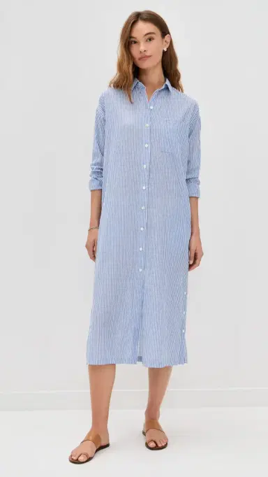Alex Mill Kerry Shirtdress In Seersucker Stripe Blue/White | Thumbnail 2