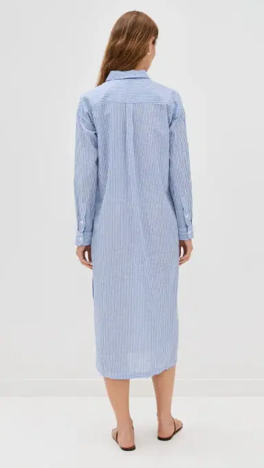 Alex Mill Kerry Shirtdress In Seersucker Stripe Blue/White | Thumbnail 3