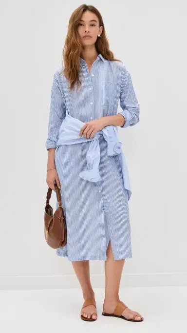 Alex Mill Kerry Shirtdress In Seersucker Stripe Blue/White | Thumbnail 5