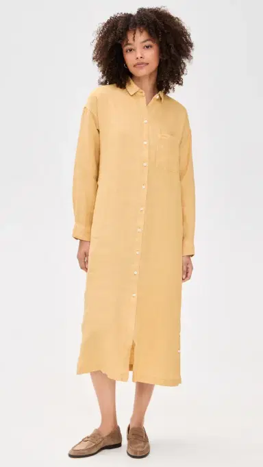 Alex Mill Kerry Shirtdress In Linen Light ienna | Thumbnail 2 Alex Mill Kerry Shirtdress In Linen Light ienna | Thumbnail 2