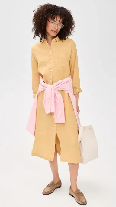 Alex Mill Kerry Shirtdress In Linen Light ienna | Thumbnail 5 Alex Mill Kerry Shirtdress In Linen Light ienna | Thumbnail 5