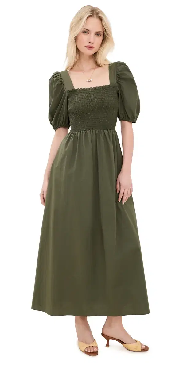 LE BOP x ally K. Goldman Bristol idi Dress Olive