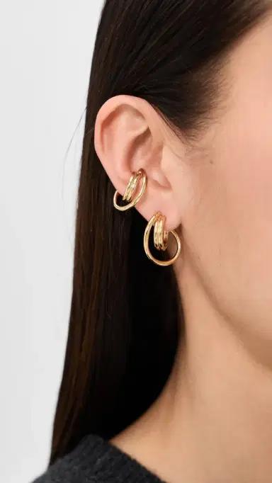Otiumberg Sonder Hoop Earrings Gold One Size | Thumbnail 4