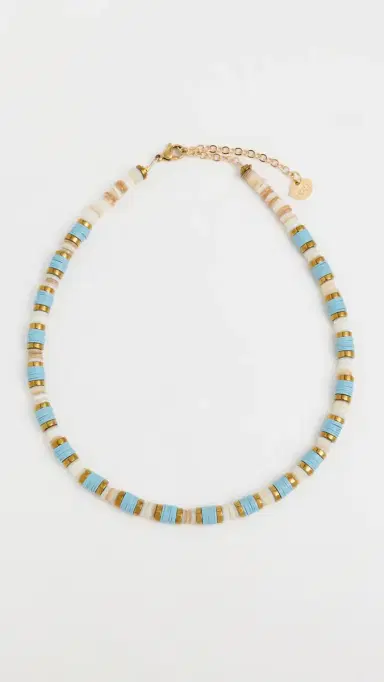 Hijas de Puka Lux Olas Turchese Necklace Cream & Turquoise One Size | Thumbnail 2