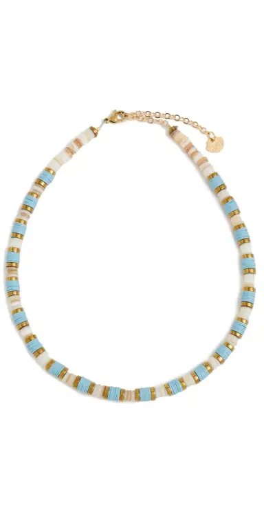 Hijas de Puka Lux Olas Turchese Necklace Cream & Turquoise One Size | Thumbnail 1