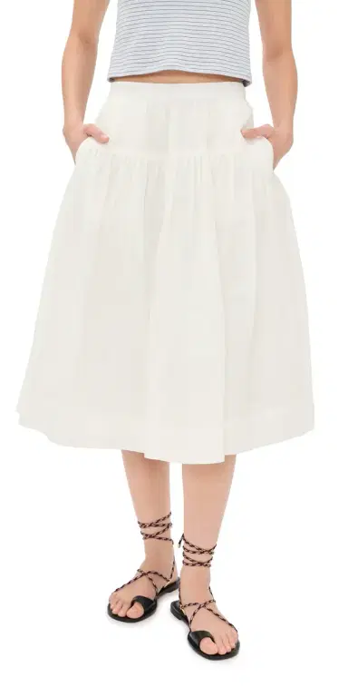 Alex Mill Josephine Skirt In Ramie Off White | Thumbnail 1 Alex Mill Josephine Skirt In Ramie Off White | Thumbnail 1